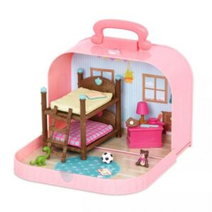 اتاق خواب کیفی عروسک های خانواده Li’l Woodzeez مدل تخت خواب 2 طبقه