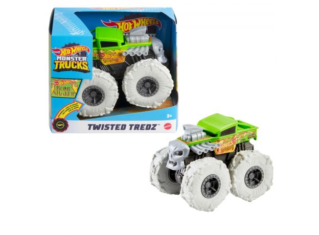 پک تکی ماشین 13 سانتی Hot Wheels سری Monster Truck مدل Twisted Tredz (Bone Shaker), تنوع: GVK37-Twisted Tredz, image
