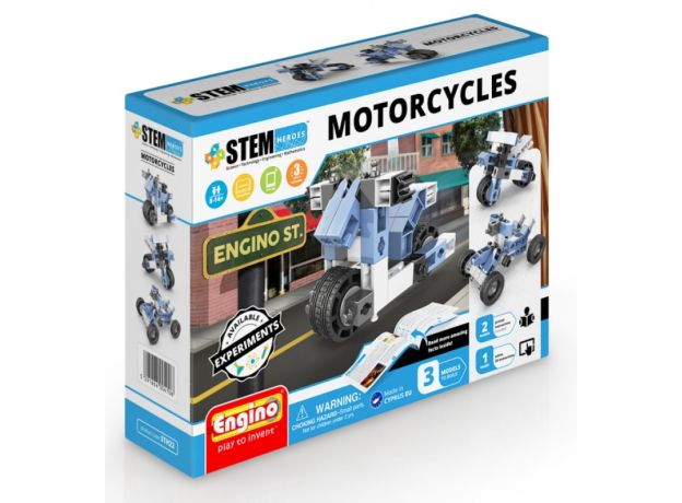 بلاک ساختنی Engino استیم هیرو 3 در 1 مدل موتور سیکلت ها, image