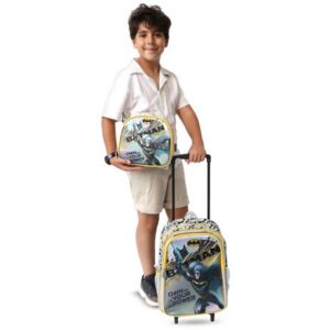 ست 45 در 1 کوله پشتی چرخدار 40 سانتی بتمن Batman, image