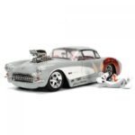 ماشین فلزی 1957 Chevrolet Corvette و فیگور فلزی باگزبانی با مقیاس 1:24, image 2