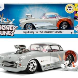 ماشین فلزی 1957 Chevrolet Corvette و فیگور فلزی باگزبانی با مقیاس 1:24, image