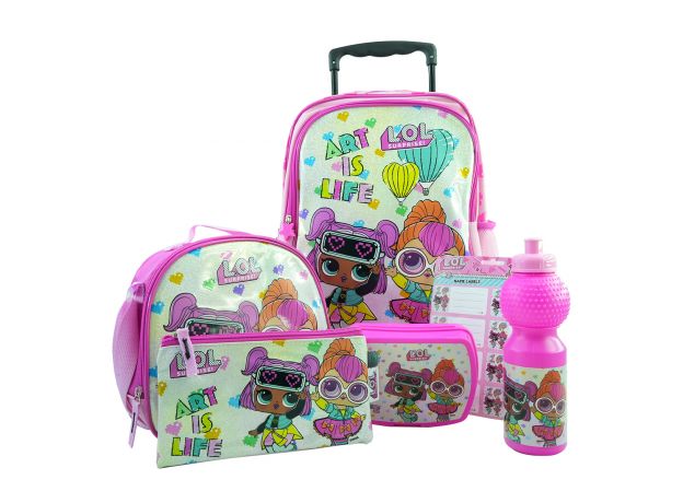 ست 6 در 1 کوله پشتی چرخدار 40 سانتی Art is Life, image