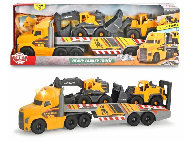 ست کامیون ماک به همراه لودر و بیل مکانیکی ولوو Dickie Toys, image