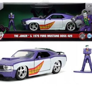 ماشین فلزی مدل 1970 Ford Mustang Boss 429 و فیگور فلزی جوکر با مقیاس 1:32, image