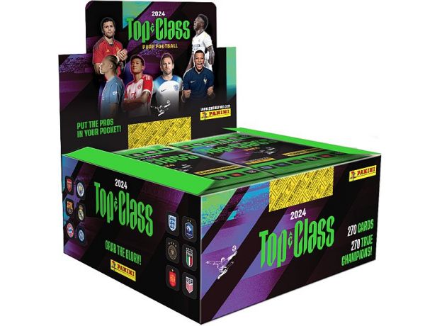 باکس کامل شامل 24 پک 8 تایی کارت فوتبالی Top Class 2024 ایتالیایی Panini, image