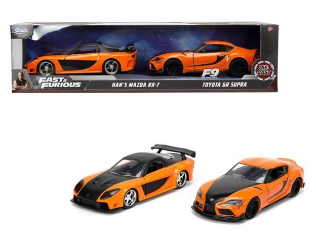پک 2 تایی ماشین های فلزی Fast & Furious مدل Toyota GR Supra و Han’s Mazda Rx-7 با مقیاس 1:32, image