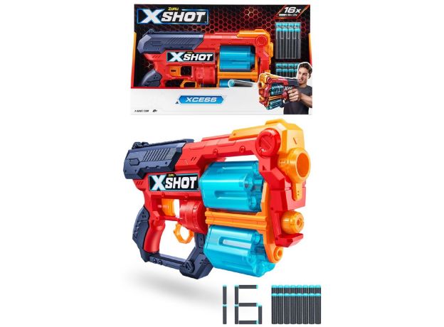 تفنگ 2 خشابه ایکس شات X-Shot مدلXcess قرمز, image