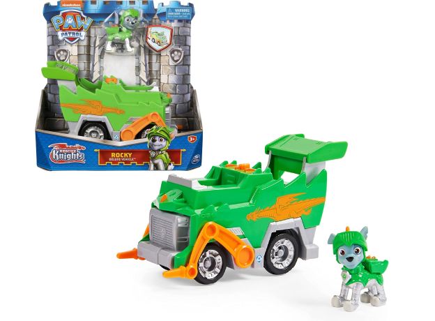 ماشین و فیگور راکی سگ ‌های نگهبان Paw Patrol سری Rescue Knight, تنوع: 6062181-Rocky, image
