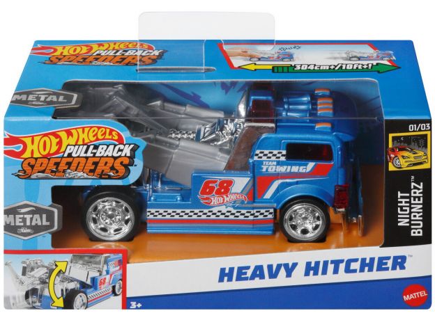 ماشین عقب کش Hot Wheels سری Pull-Back Speeders مدل Heavy Hitcher, تنوع: HPT04-Heavy Hitcher, image