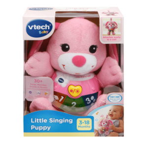 هاپوی بغلی موزیکال Vtech مدل Cuddle and Sing Puppy صورتی