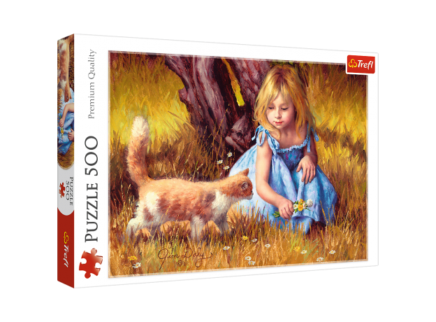 پازل 500 تکه ترفل مدل دختربچه در بیشه زار, image