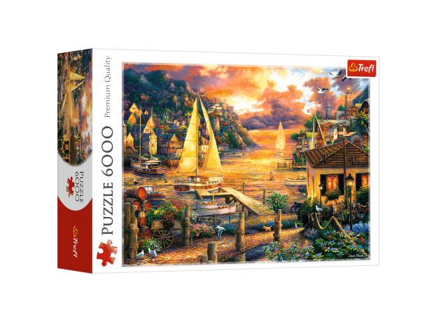 پازل 6000 تکه ترفل مدل غروب در ساحل روستایی, image