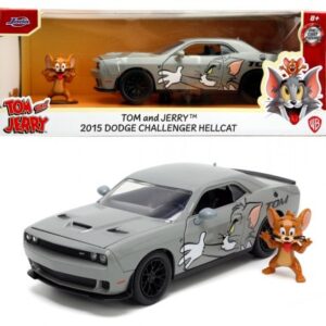 ماشین فلزی 2015 Dodge Challenger Hellcat و فیگور فلزی جری با مقیاس 1:24