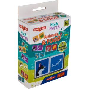 ست بازی مکعب جادویی 2 تایی حیوان و غذا پلی مگنت, تنوع: 4001-PM-Magic Cube Animals and Food, image
