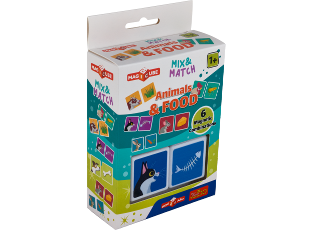 ست بازی مکعب جادویی 2 تایی حیوان و غذا پلی مگنت, تنوع: 4001-PM-Magic Cube Animals and Food, image
