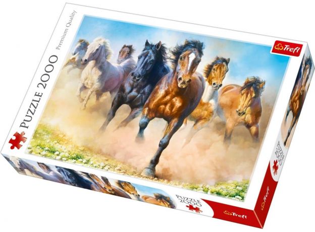 پازل 2000 تکه ترفل مدل تاخت و تاز اسب ها, image