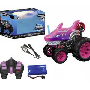 ماشین کنترلی 5 چرخ Shark Monster Truck طرح کوسه صورتی Crazon با مقیاس 1:14, image