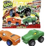 پک دوتایی ماشینهای فشاری گو جیت زو Goo Jit Zu سری Goo Mobiles مدل Turbo Tygor و Rumble Rock Jaw, تنوع: 42674-Smash Pack, image