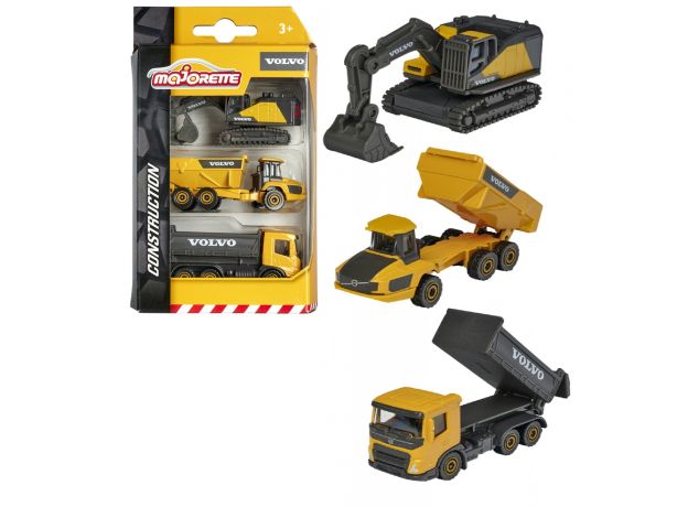 پک 3 تايی ماشين های عمرانی Majorette (دامپر - تریلی - بیل مکانیکی), تنوع: 212057284-Volvo Construction 1, image