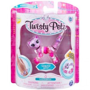 پک تکی دستبند درخشان Twisty Petz مدل Swirlpop Kitty