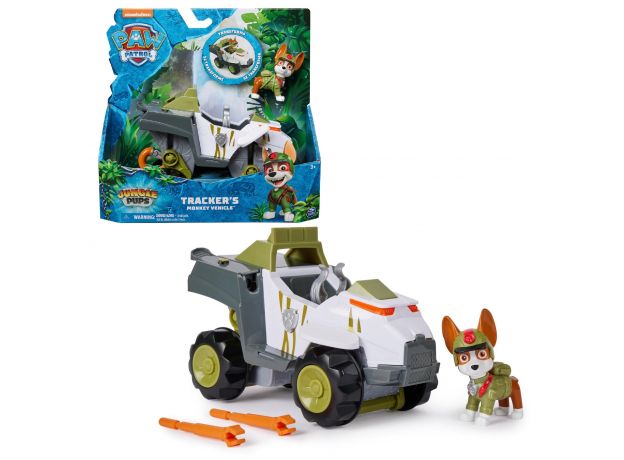 ماشین میمونی با فیگور تراکر سگ های نگهبان Paw Patrol سری Jungle Pups, تنوع: 6067778-Tracker, image