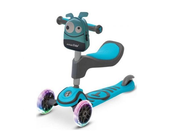 اسکوتر 3 در 1 SmarTrike با چرخ های چراغ دار مدل آبی, تنوع: 2020101-Blue, image