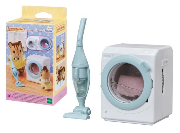 ست ماشین لباس شویی و جارو برقی عروسک های Sylvanian Families, image