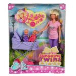 ست عروسک 29 سانتی Steffi Love مدل Sunshine Twins به همراه 2 کودک با لباس بنفش, تنوع: 105738060-Purple, image