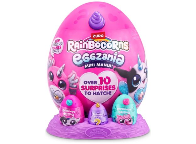 عروسک سورپرایزی رینبوکورنز RainBocoRns سری Eggzania Mini Mania با شاخ بنفش, تنوع: 9296-Purple, image