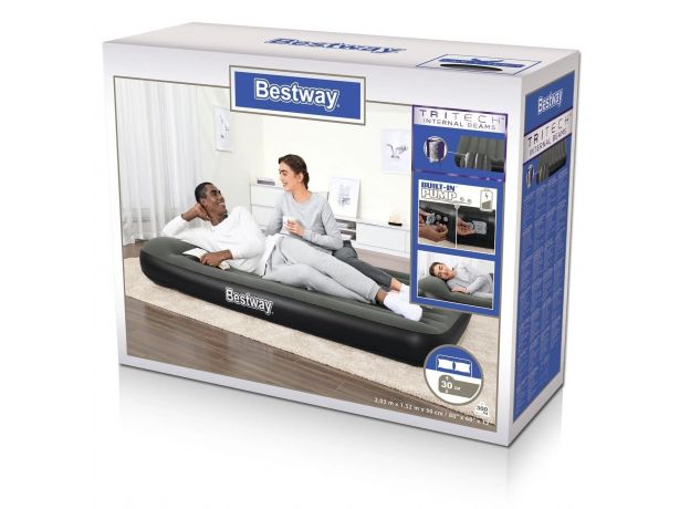 تشک بادی 203 سانتی Bestway مدل Queen طوسی و مشکی, image