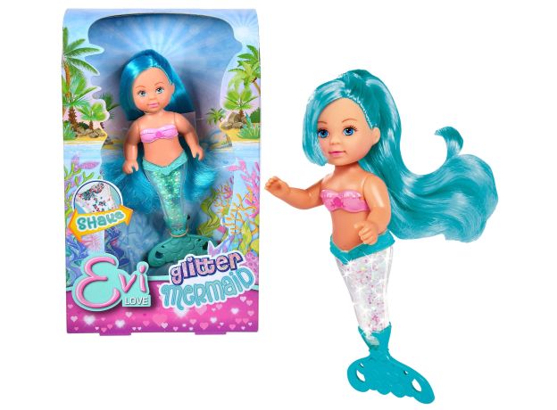 عروسک 12 سانتی Evi Love سری Glitter Mermaid با موهای آبی, تنوع: 105733482-Glitter Mermaid Blue, image
