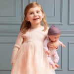 عروسک نوزاد 35 سانتی LullaBaby با لباس یاسی خال خالی, image 3