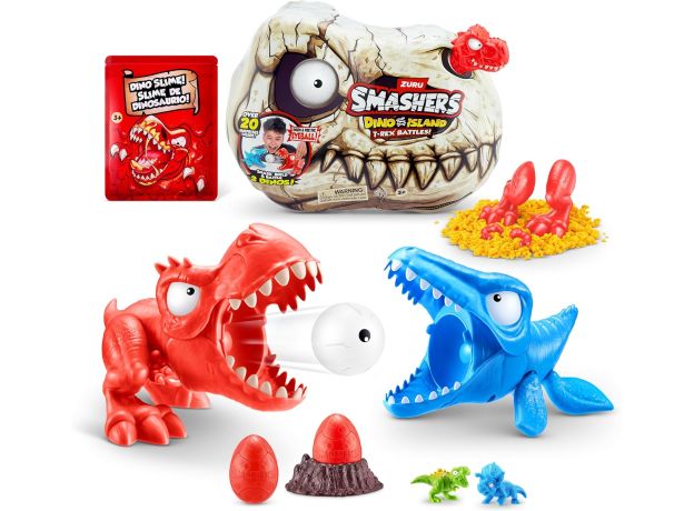 اسکلت کوچک دایناسور اسمشرز Smashers سری داینو آیلند Dino Island با استخوان قرمز, تنوع: 74114-Red, image
