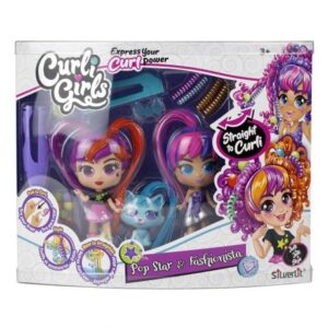 پک 3 تایی عروسک های دو قلو با موی جادویی Curli Girls مدل Color Magic, تنوع: 82079-twin Pack, image
