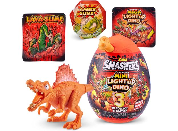 تخم داینو اسمشرز Smashers سری مینی لایت آپ Mini Lightup با استخوان نارنجی, تنوع: 7473SQ1-Orange, image