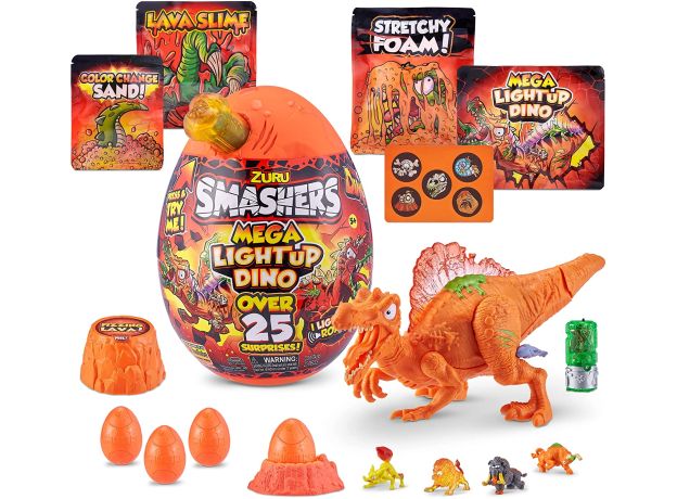 تخم داینو اسمشرز Smashers سری مگا لایت آپ Mega Lightup چراغدار با استخوان زرد, تنوع: 7474-Yellow, image