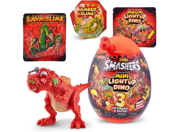 تخم داینو اسمشرز Smashers سری مینی لایت آپ Mini Lightup با استخوان قرمز, تنوع: 7473SQ1-Red, image