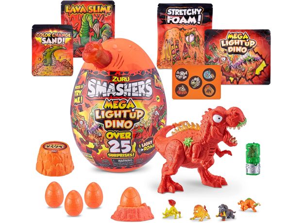 تخم داینو اسمشرز Smashers سری مگا لایت آپ Mega Lightup چراغدار با استخوان قرمز, تنوع: 7474-Red, image