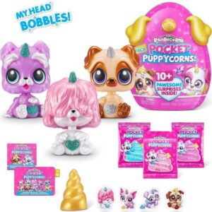 عروسک سورپرایزی رینبوکورنز RainBocoRns سری Pocket Puppycorns 10 سورپرایزی با شاخ طلایی, تنوع: 9284SQ1-Gold, image
