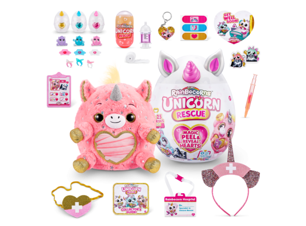 عروسک سورپرایزی رینبوکورنز RainBocoRns سری Unicorn Rescue با شاخ صورتی, تنوع: 9262-Pink, image