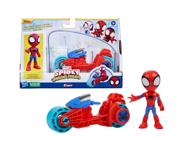 فیگور 10 سانتی اسپایدی به همراه موتورسیکلت Spidey Amazing Friends, image