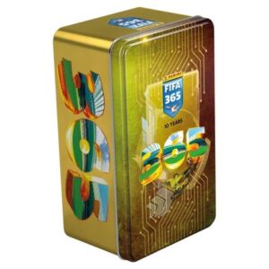 پک کارت فوتبالی با جعبه فلزی Adrenalyn XL مدل FIFA 365 سری 2025 طلایی