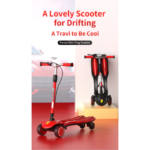 اسکوتر جمع شو Ferrari با چرخ های چراغ دار مدل قرمز, image 6