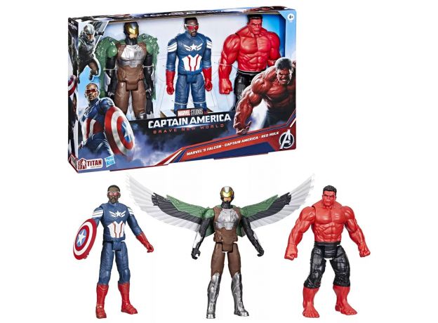 پک 3 تایی ابرقهرمانان 28 سانتی مارول سری Captain America Brave New World, image