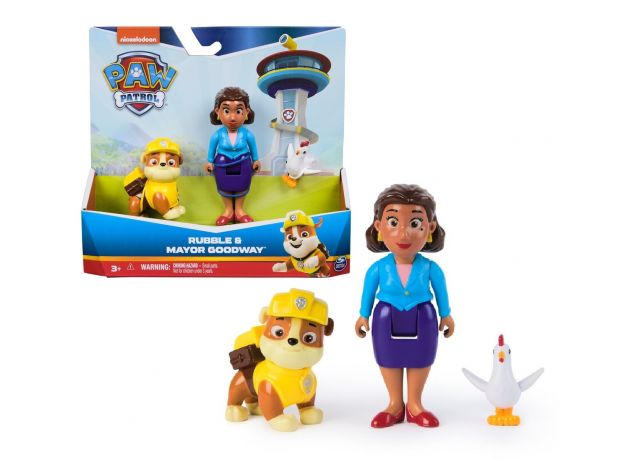 ست فیگورهای رابل و شهردار گودوی سگ های نگهبان Paw Patrol, تنوع: 6070734-Rubble, image