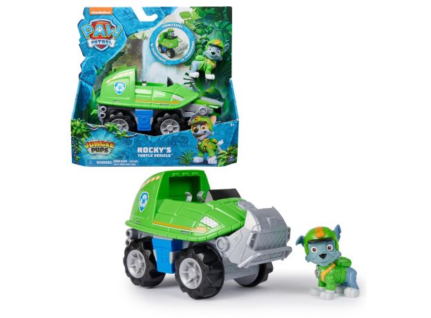 ماشین لاک پشتی با فیگور راکی سگ های نگهبان Paw Patrol سری Jungle Pups, تنوع: 6067778-Rocky, image