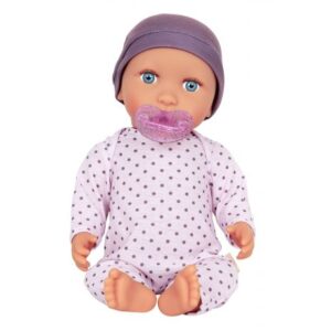 عروسک نوزاد 35 سانتی LullaBaby با لباس یاسی خال خالی, image