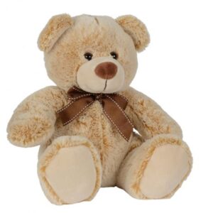 خرس کرم پوليشی 26 سانتی Nicotoy همراه با پاپيون, تنوع: 6305812826-Cream, image