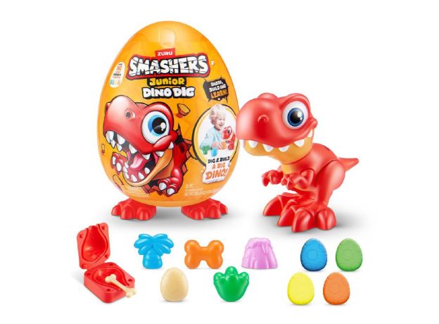 تخم دایناسور بزرگ اسمشرز Smashers سری Junior Dino Dig قرمز, تنوع: 74115-Red, image